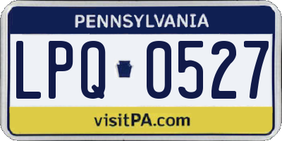 PA license plate LPQ0527