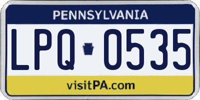 PA license plate LPQ0535