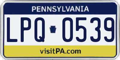 PA license plate LPQ0539