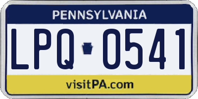 PA license plate LPQ0541