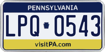 PA license plate LPQ0543
