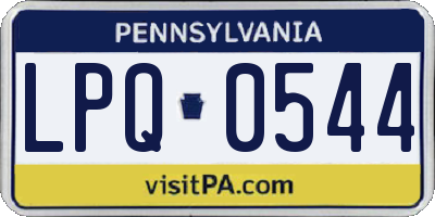 PA license plate LPQ0544