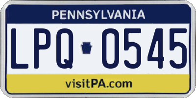 PA license plate LPQ0545