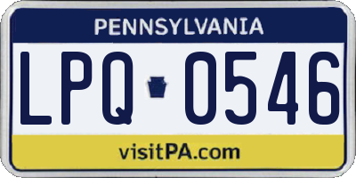 PA license plate LPQ0546