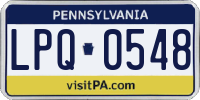 PA license plate LPQ0548