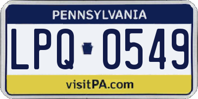 PA license plate LPQ0549