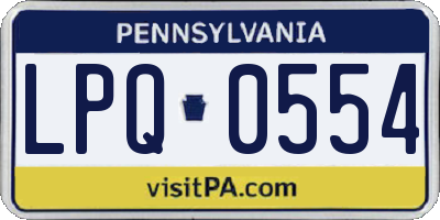 PA license plate LPQ0554