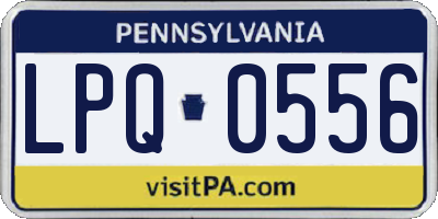 PA license plate LPQ0556