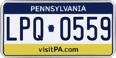 PA license plate LPQ0559