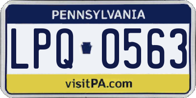 PA license plate LPQ0563