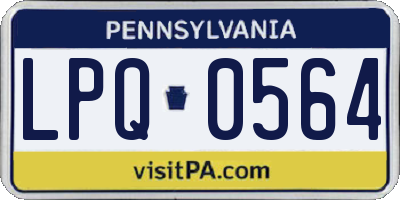 PA license plate LPQ0564