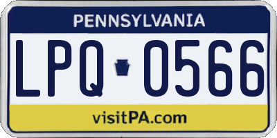 PA license plate LPQ0566
