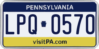 PA license plate LPQ0570