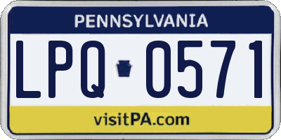 PA license plate LPQ0571