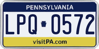 PA license plate LPQ0572