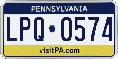 PA license plate LPQ0574
