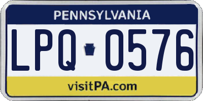 PA license plate LPQ0576