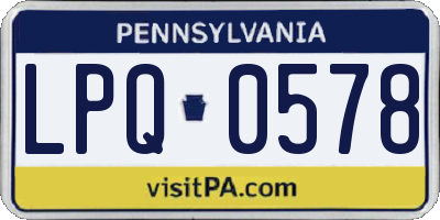 PA license plate LPQ0578