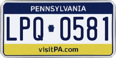 PA license plate LPQ0581