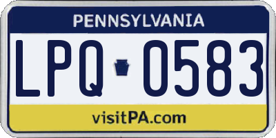 PA license plate LPQ0583