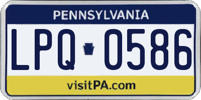 PA license plate LPQ0586