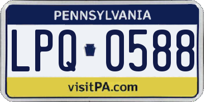 PA license plate LPQ0588
