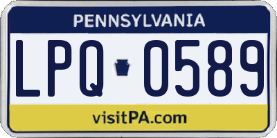 PA license plate LPQ0589