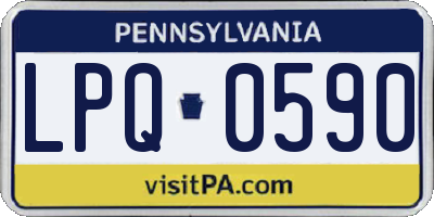 PA license plate LPQ0590