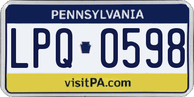 PA license plate LPQ0598
