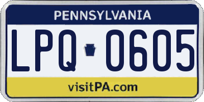 PA license plate LPQ0605