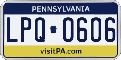 PA license plate LPQ0606