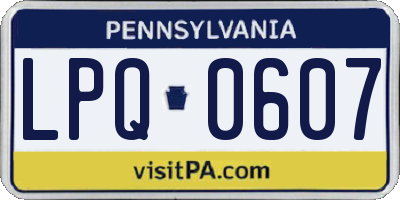 PA license plate LPQ0607