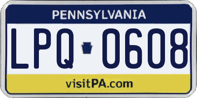 PA license plate LPQ0608
