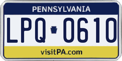 PA license plate LPQ0610