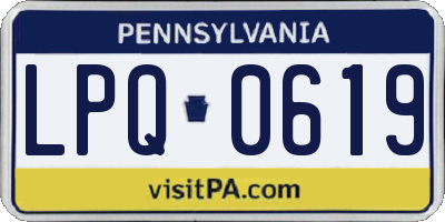 PA license plate LPQ0619
