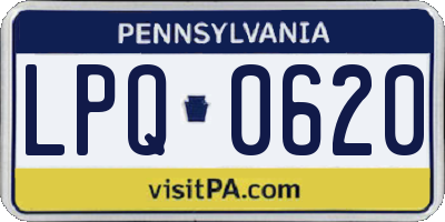 PA license plate LPQ0620