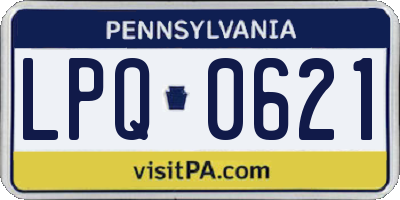 PA license plate LPQ0621