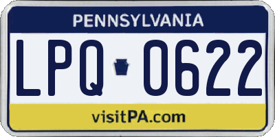 PA license plate LPQ0622