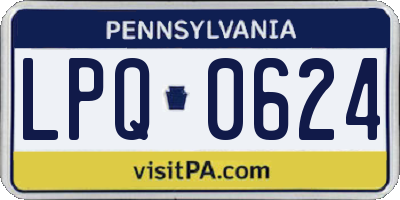 PA license plate LPQ0624