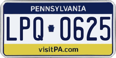 PA license plate LPQ0625