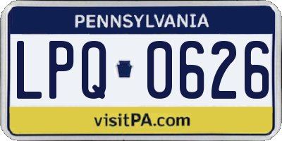 PA license plate LPQ0626