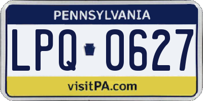 PA license plate LPQ0627