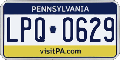 PA license plate LPQ0629