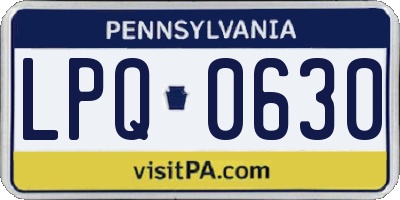 PA license plate LPQ0630