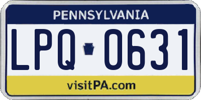 PA license plate LPQ0631