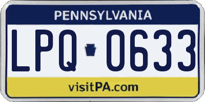 PA license plate LPQ0633