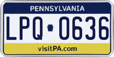 PA license plate LPQ0636