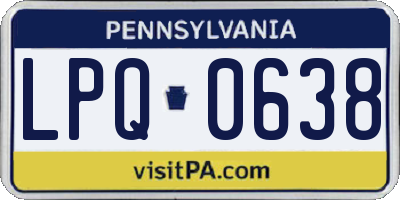 PA license plate LPQ0638