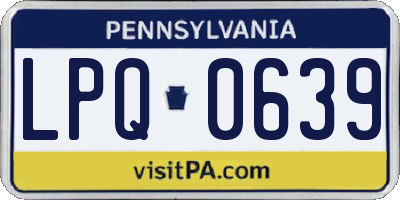 PA license plate LPQ0639