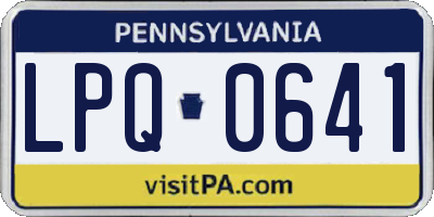 PA license plate LPQ0641
